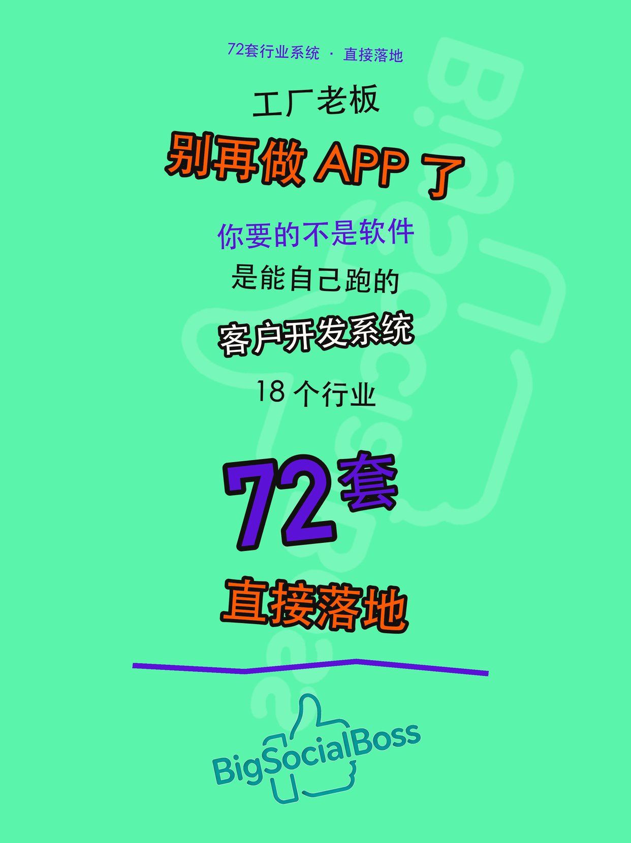 18 个行业 72 套客户开发系统，不是再做一个 APP