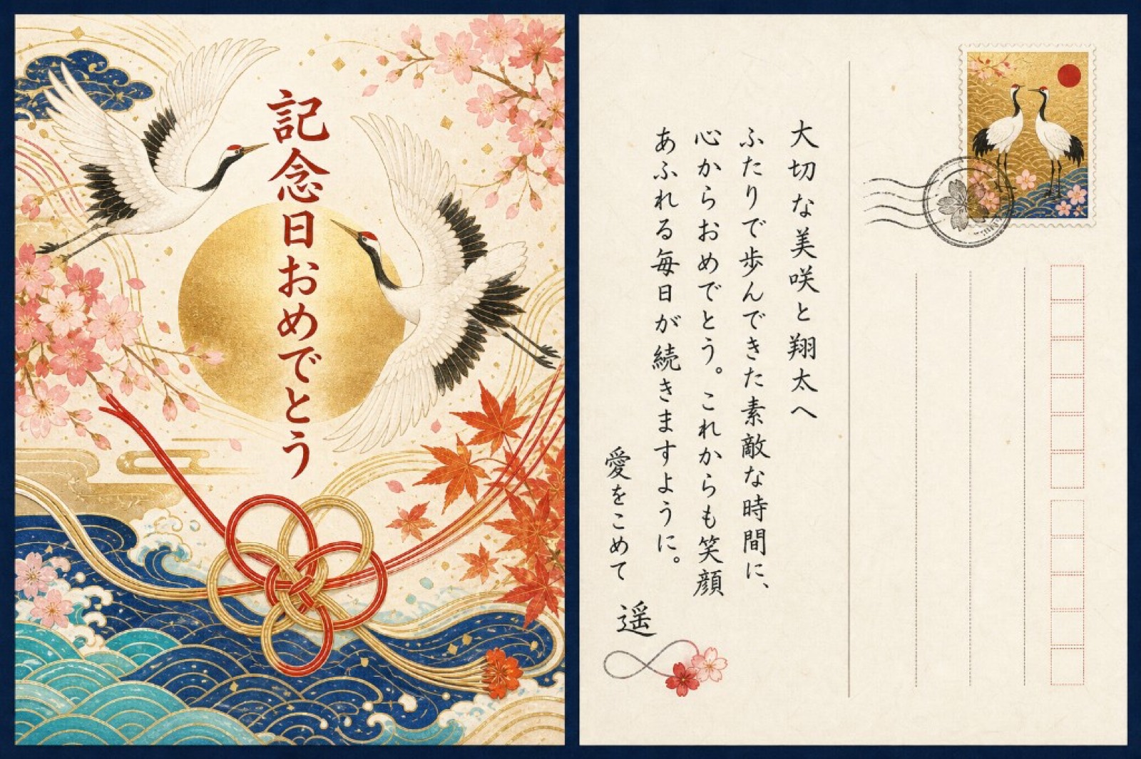Hong Kong birthday postcard front and back