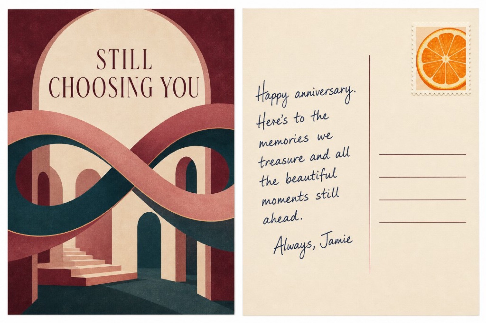 Korean housewarming postcard